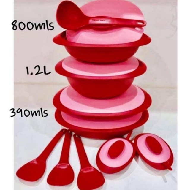 Tupperware Petit Royal Red Serving Set 