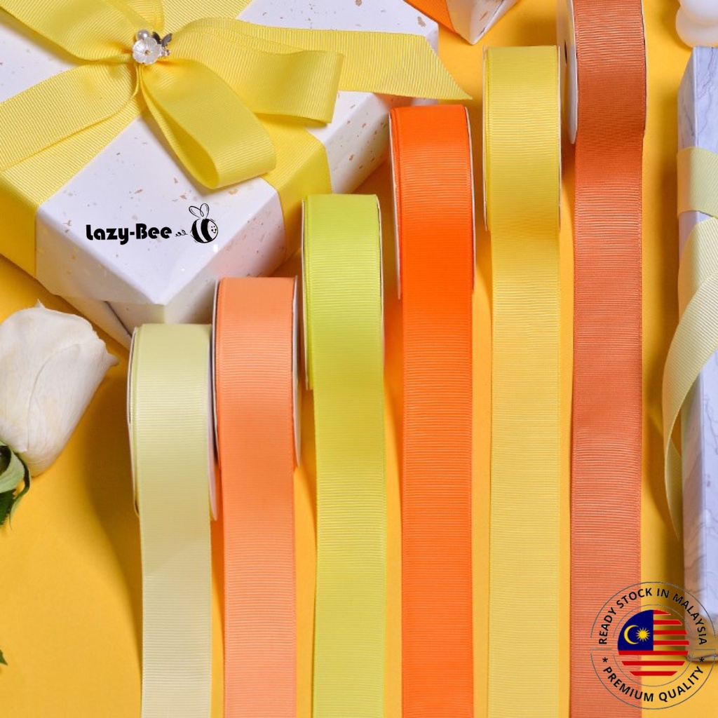 LAZY BEE 5 meter Yellow Gold Old Gold Grosgrain Ribbon Reben Door Gift ...