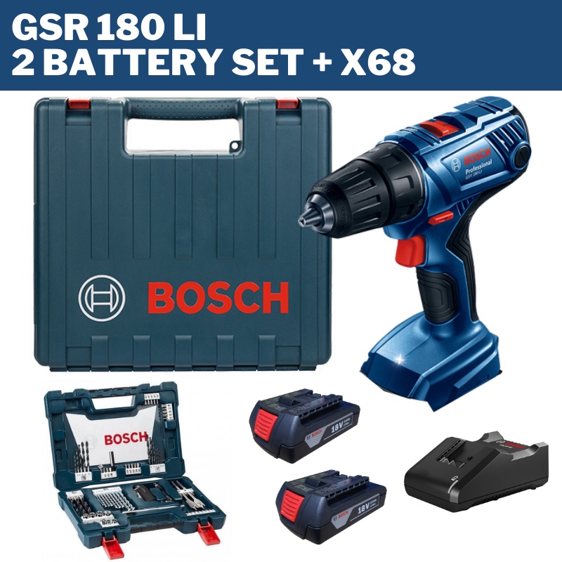 Bosch GSR 180 LI 18V SYSTEM Cordless Drill and Driver GSR180LI COMBO GSB180LI GDX180LI Impact Wrench Drill l X33 V68 Shopee Malaysia