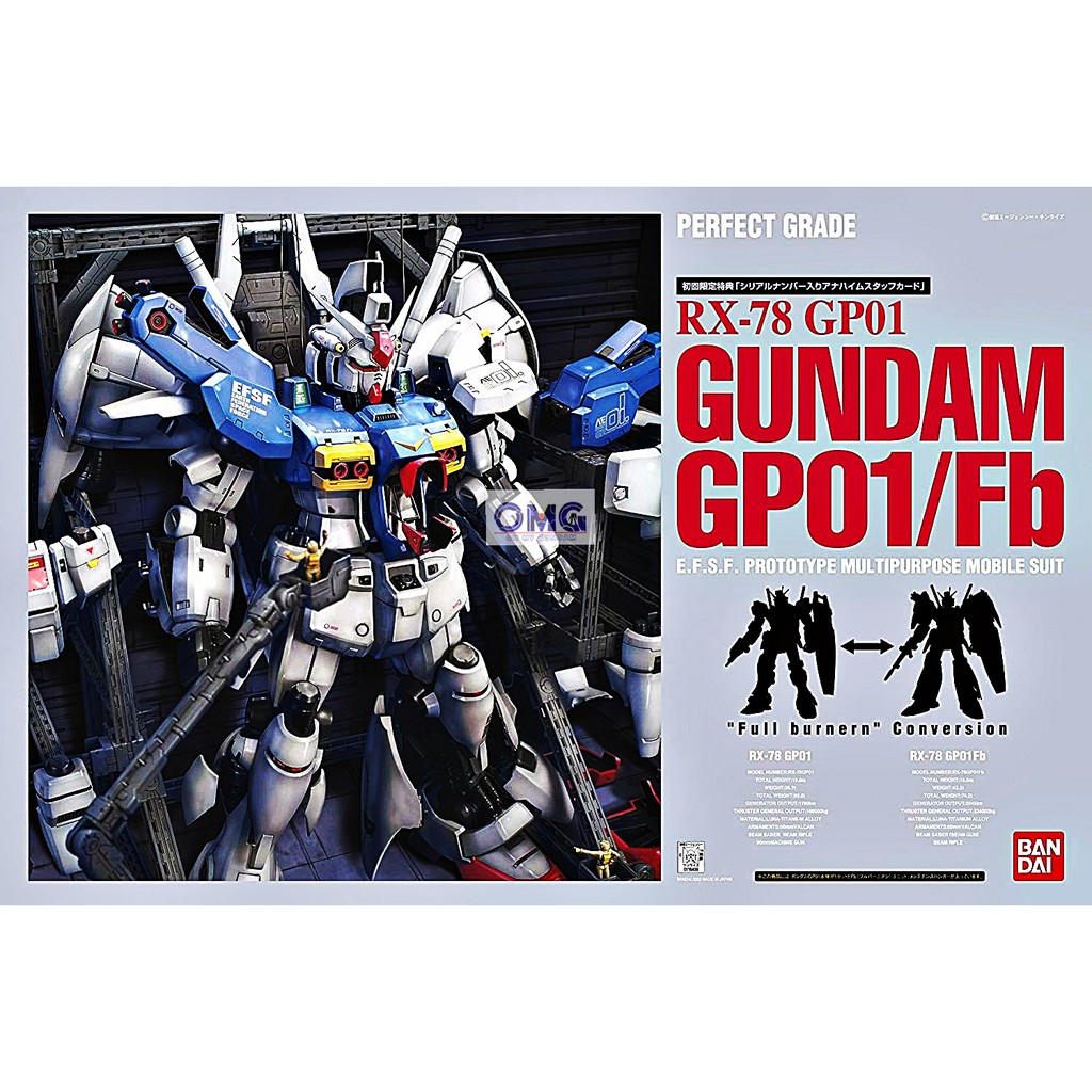 Bandai Gundam PG RX-78 GP-01/FB 64231 16409 1/60 RX78 GP01FB GP01 FB ...
