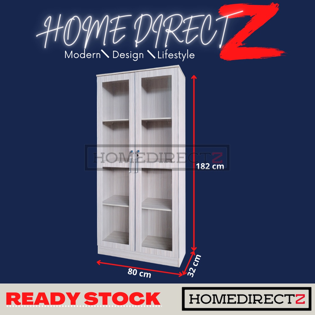 HDZ 6ft Display Cabinet with Glass Doors Lock-Rak Display Pintu Kaca ...
