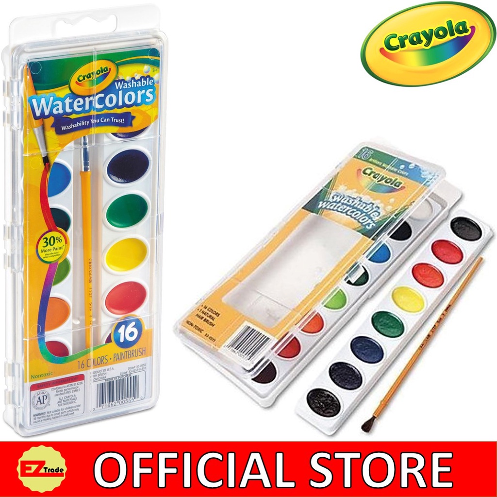 Crayola Washable Watercolors 16 Colours 530555/NONToxic/Ready stock