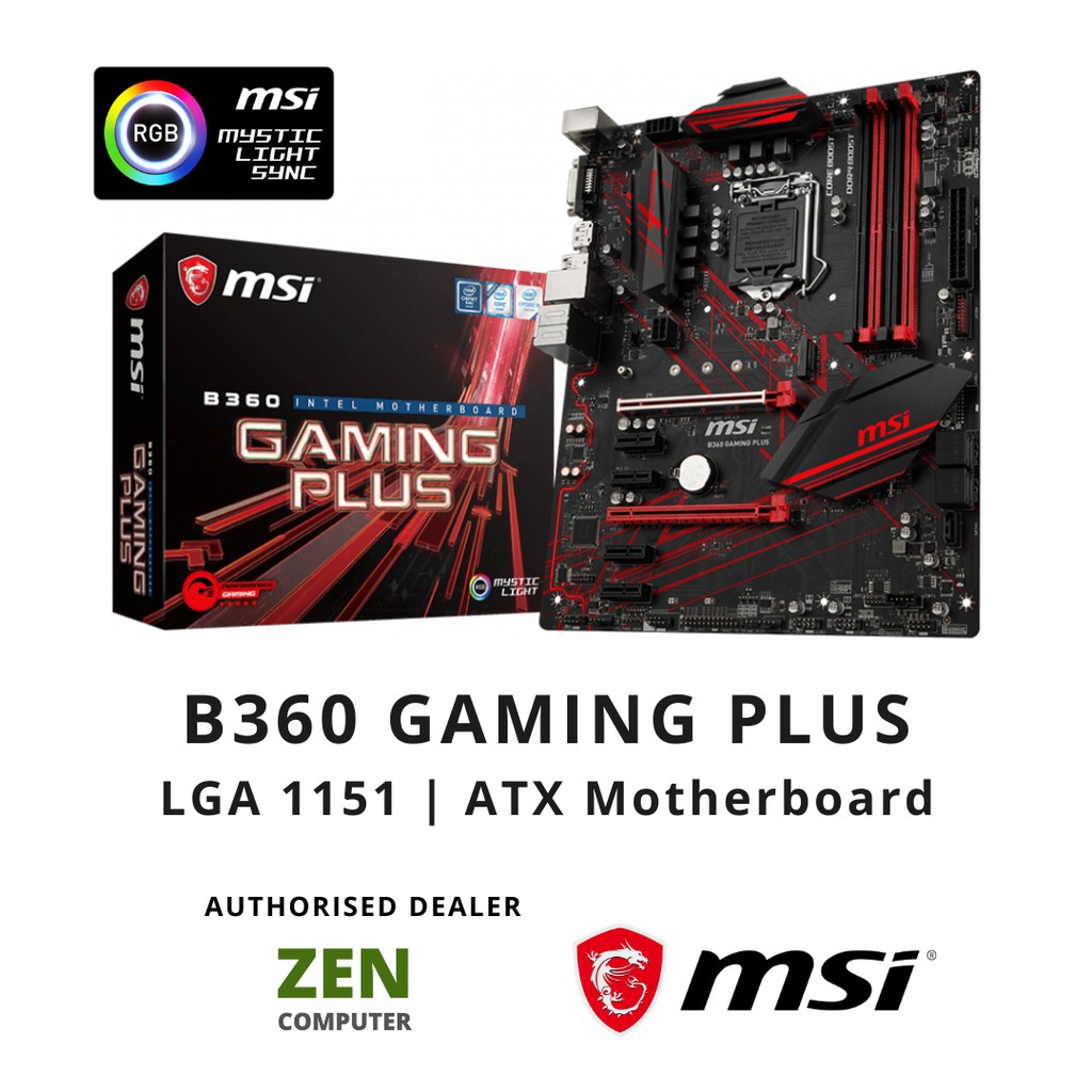 MSI B360 GAMING PLUS LGA 1151 ATX Motherboard Shopee Malaysia