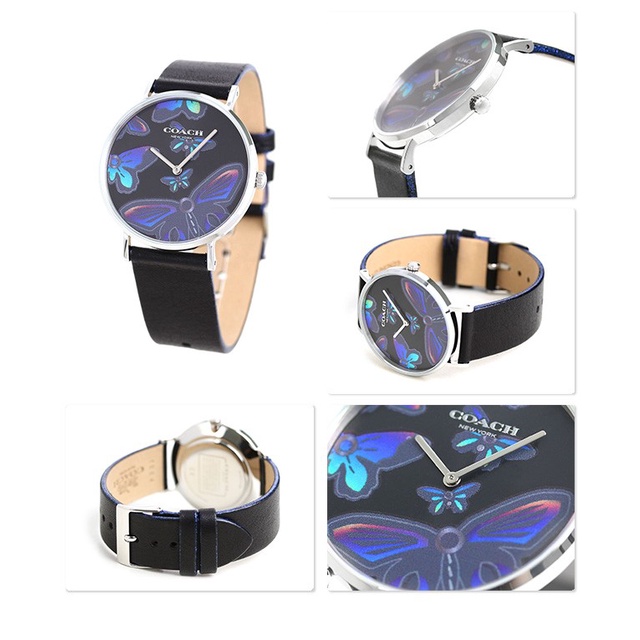 Real Photo Original Coach Women s Perry Quartz Butterfly Pattern Dial Black Leather Watch 14503241 Jam Tangan Wanita Shopee Malaysia