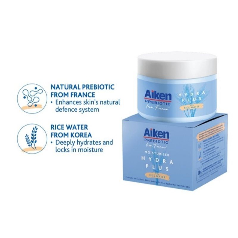 Aiken Prebiotic Moisturizer Hydra Plus with Rice Water 40g Shopee