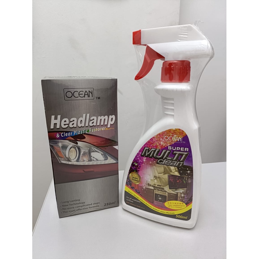 Ocean Super multi Clean / Headlamp & Clear Plastic Restorer Shopee