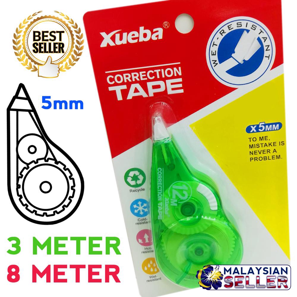 XUEBA Correction Tape [ SET OF 10 ] 3 Meter & 8 Meter Shopee Malaysia