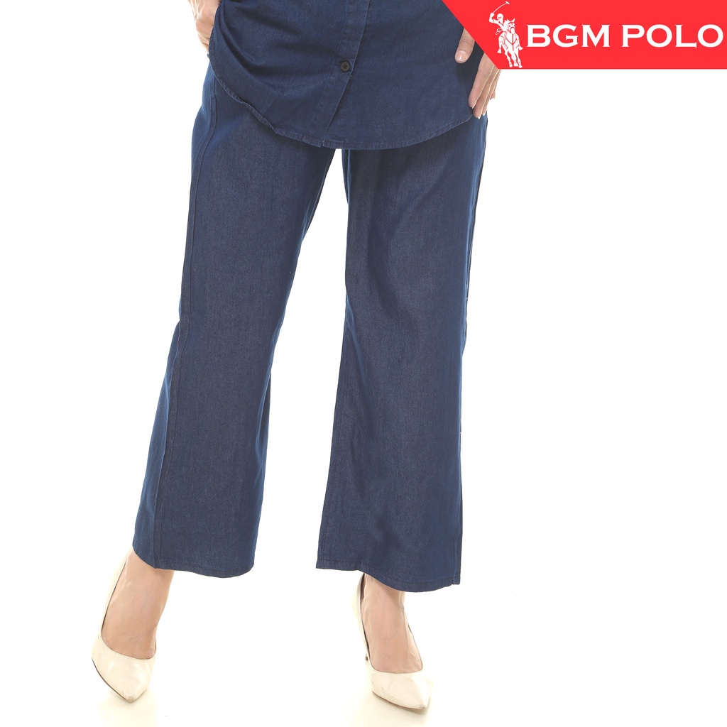 BGM Polo Women's Denim Palazzo Pants BPLP0630DMSF/NTJ Shopee Malaysia