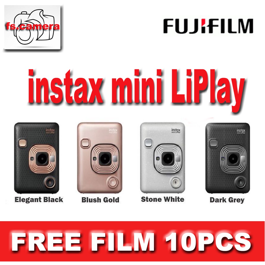 FUJIFILM INSTAX MINI LIPLAY CAMERA FREE 10PCS FILM(1 pack) Shopee
