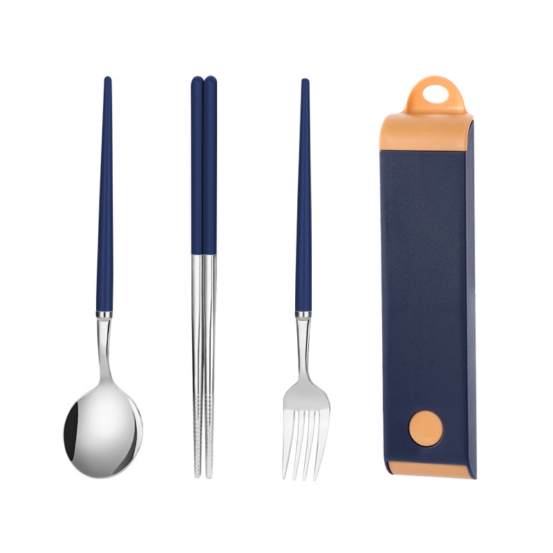 Outdoor Cutlery Three Piece Set Student Portable Cutlery Box