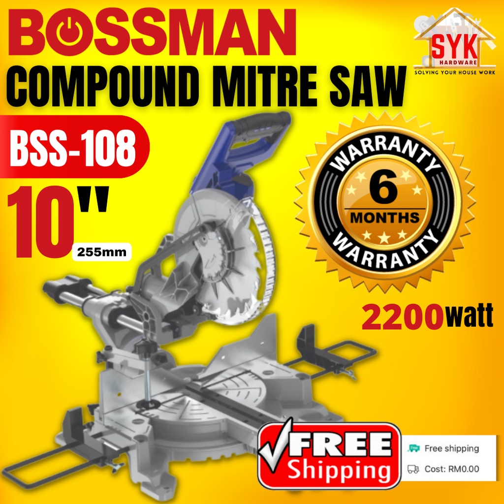 SYK (FREE SHIPPING) Bossman BSS108 10" Compound Mitre Saw Miter Saw