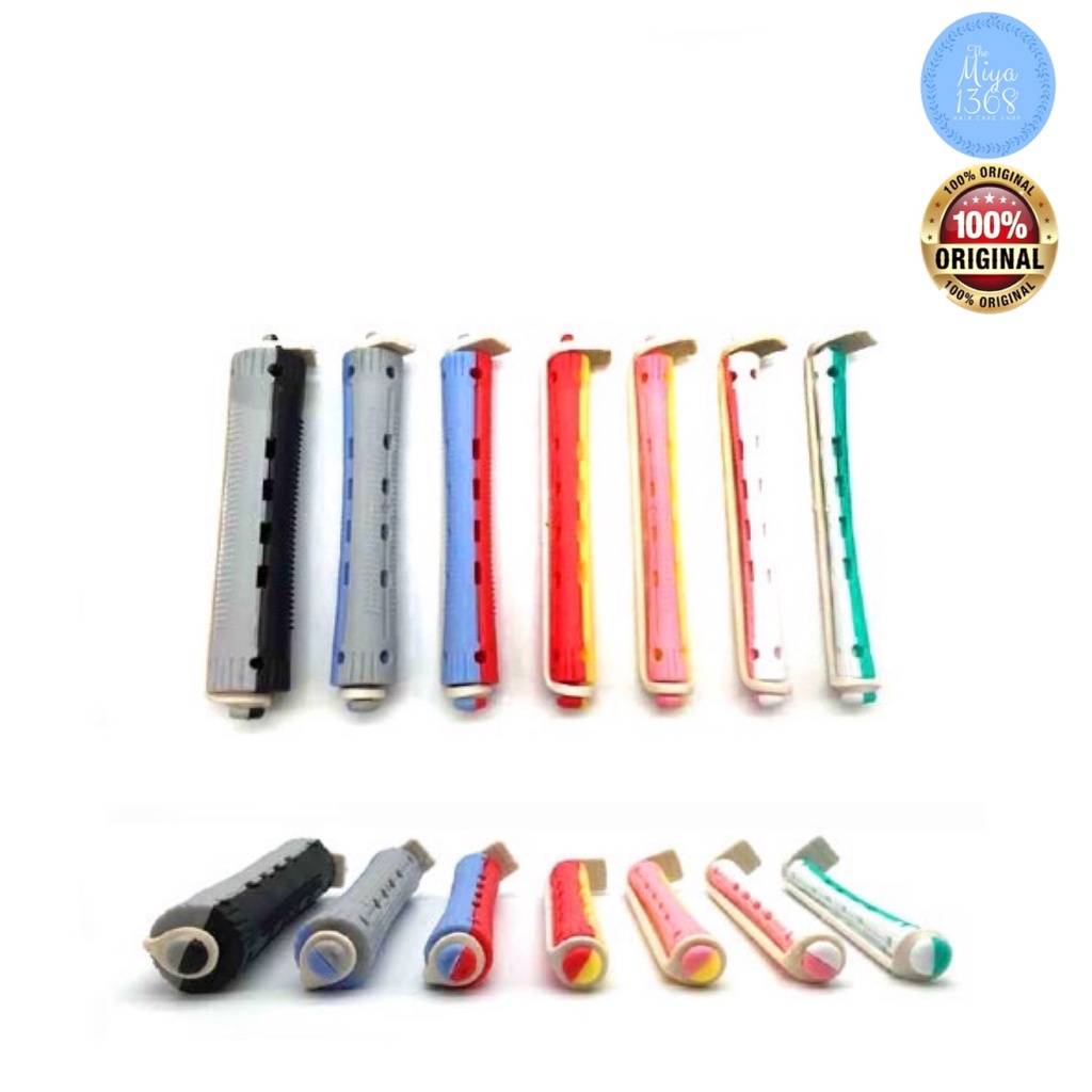 Salon Hair Curler Cold Perm Rod With Rubber Bands (12pcs) | Shopee Malaysia