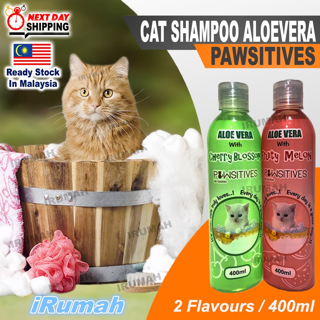 400ml Pawsitives Cat Shampoo AloeVera Sweet Smell Cherry Blossom