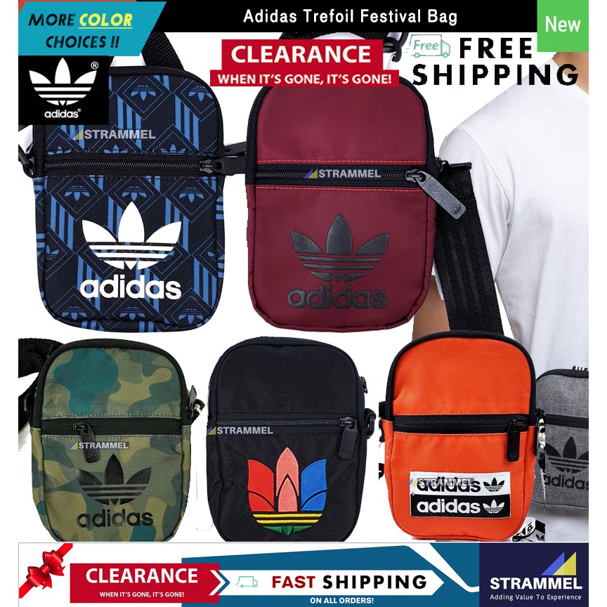 100 Authentic Adidas Originals Trefoil Festival Bag Sling Bag Shoulder Bag For Travel Casual Sports Ready Stock