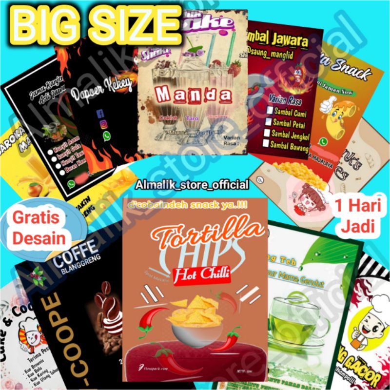 Print Big Size Food Stickers Packaging labels custom stickers logo free ...