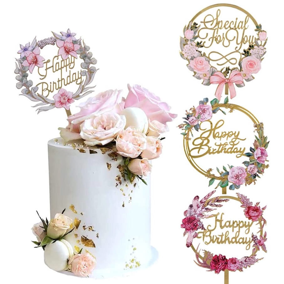 Boule Decoration Gateau 29 Pièces Or Et Blanc - Topper Happy Birthday
