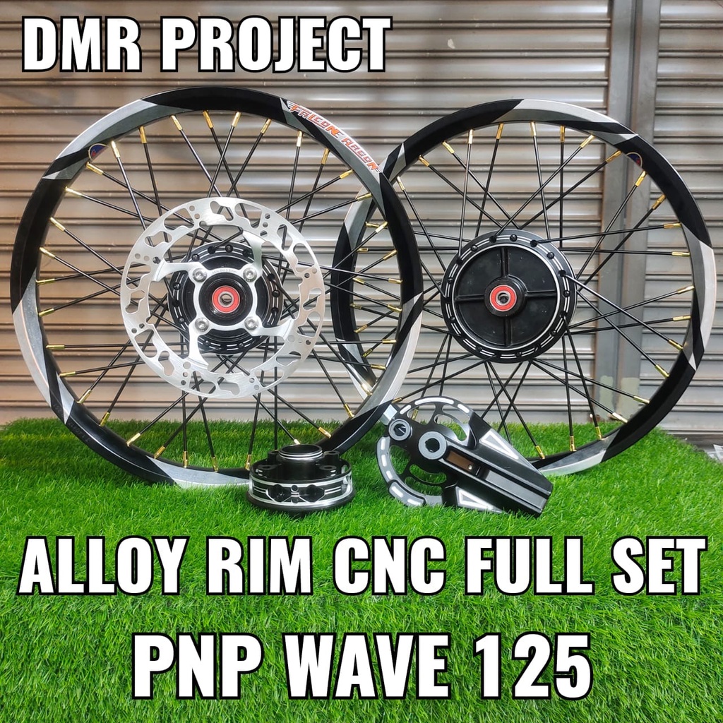 (COMBO) W125 ALLOY RIM CNC FULL SET 1.40X17 (COMPLATE SET) HUB BRAKE ...