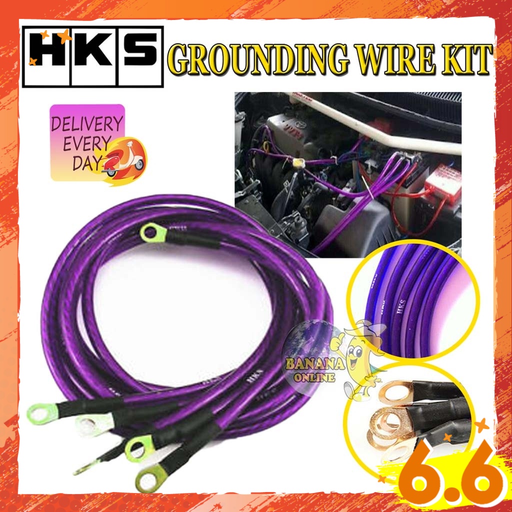 HKS Car Grounding Wire Kit Cable ground Earth Cable Shopee Malaysia
