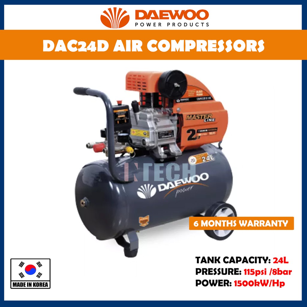 DAEWOO DAC24D AIR COMPRESSORS 2HP 24LITRE | Shopee Malaysia