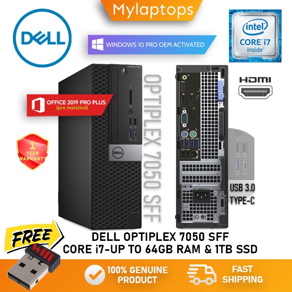 DELL OPTIPLEX 7050 SFF / CORE i7 / UP TO 64GB RAM DDR4 & 1TB SSD ...