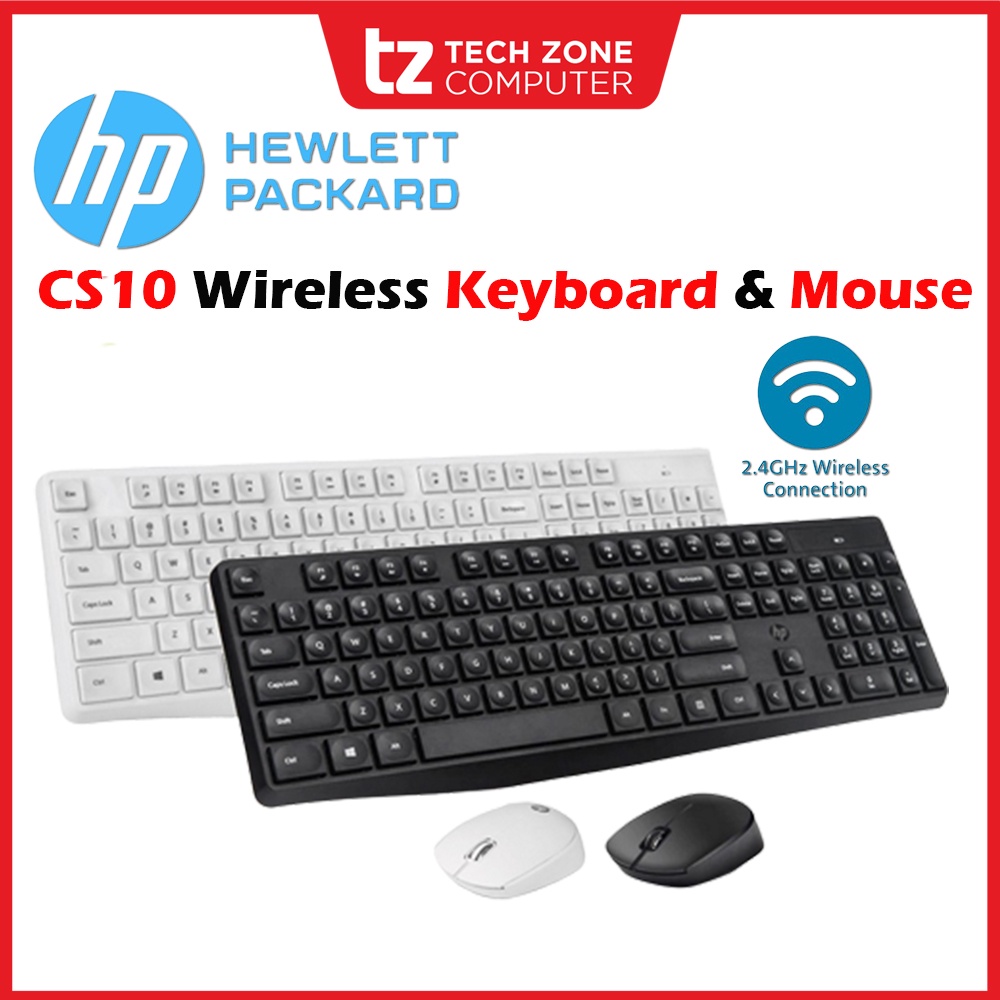 HP CS10 Wireless Keyboard & Mouse Combo (Black / White) Shopee Malaysia