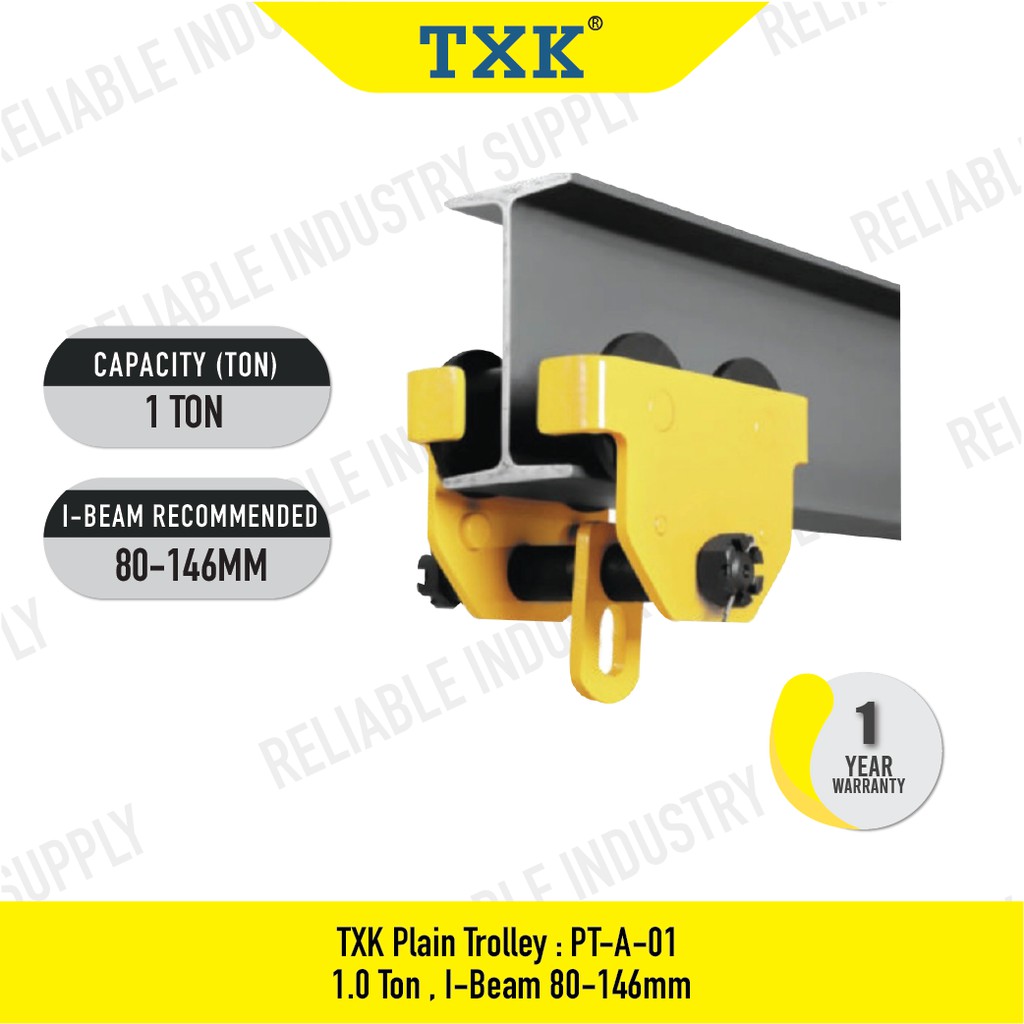TXK Plain Trolley PT-A, 0.5T, 75-125mm  1.0T, 80-146mm Shopee Malaysia