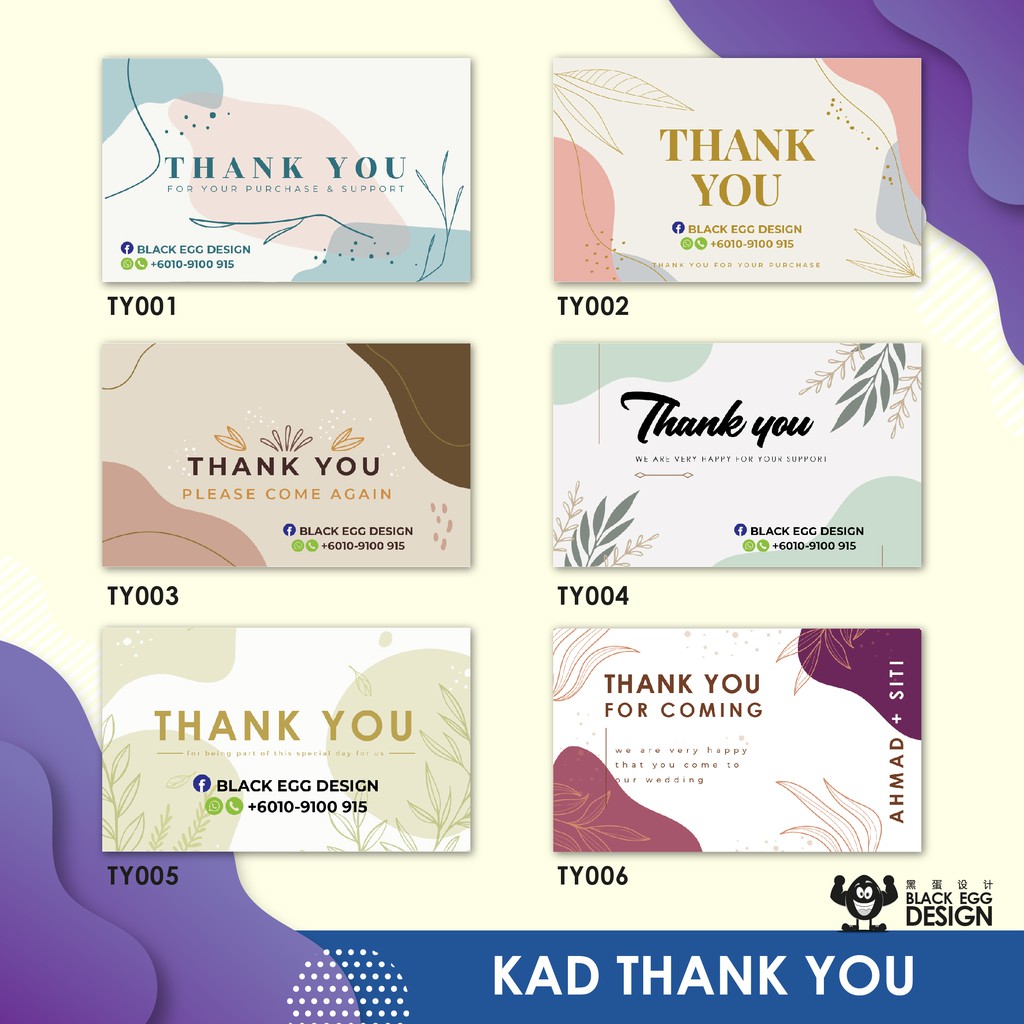 100PCS THANK YOU CARD MURAH ( PRINT DEPAN SAJE!! ) / KAD NAMA MURAH ...