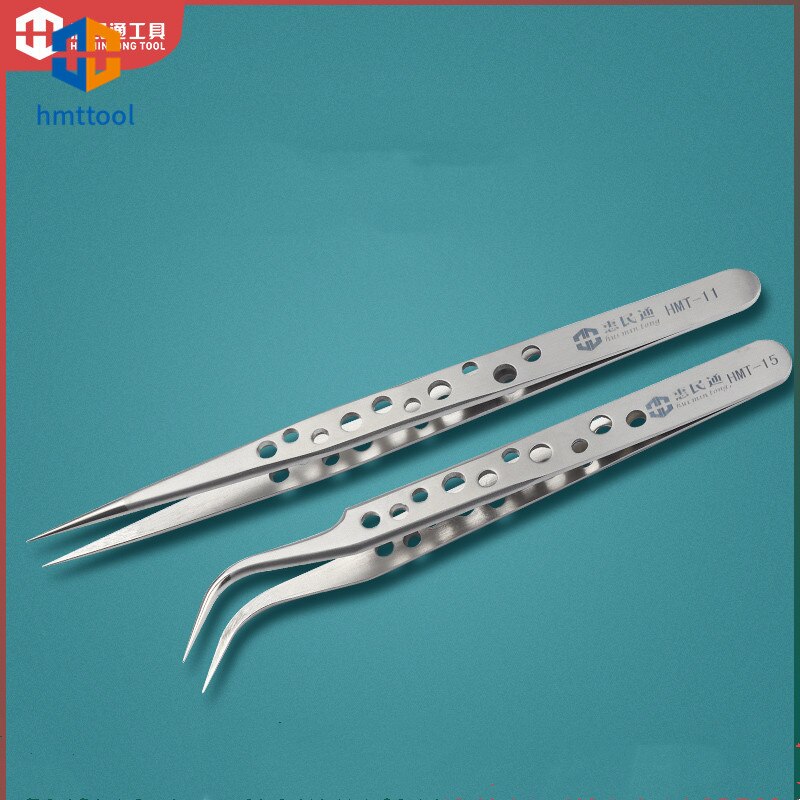 Precision Stainless Steel Tweezers Sets Anti-Static Curved Straight Tip ...