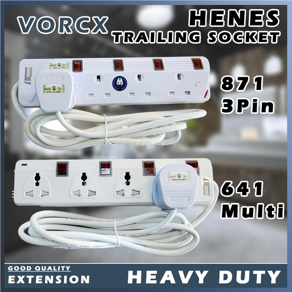 Henes 2Meter 5Meter Trailing Socket Extension 3Pin Multi SIRIM APPROVED ...