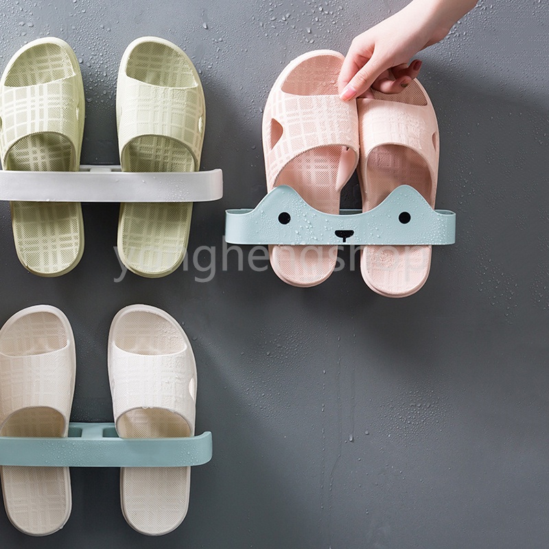 Cute Cartoon Cat Design Shoe Rack Punch-free Shoe Wall Storage Shelves ...