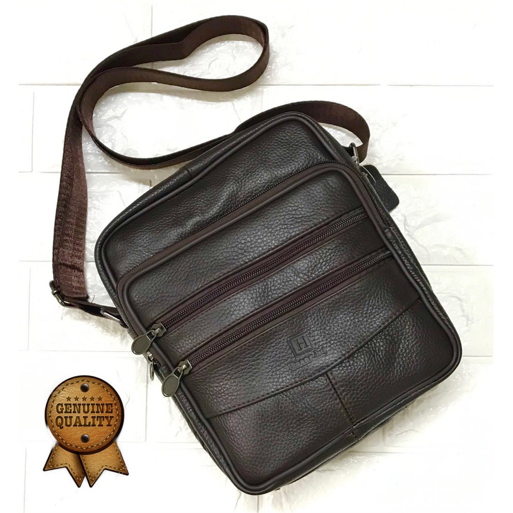 Ready Stock!! Genuine Leather Men Shoulder Bag Sling Bag (Kulit Asli