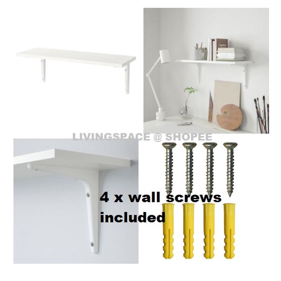 Swedish Design Wall Shelf Unit With Brackets / Wall Storage , (with ...