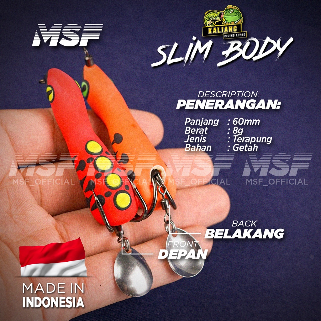 MSF] Kaliang Lure Slim Body Soft Frog Indonesia