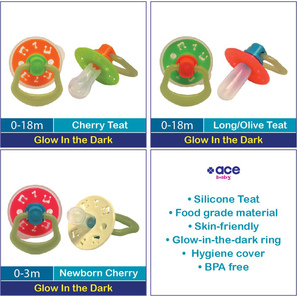 Feeding & NursingACE BABY Pacifier Soother Musical Symbols Glow in the ...