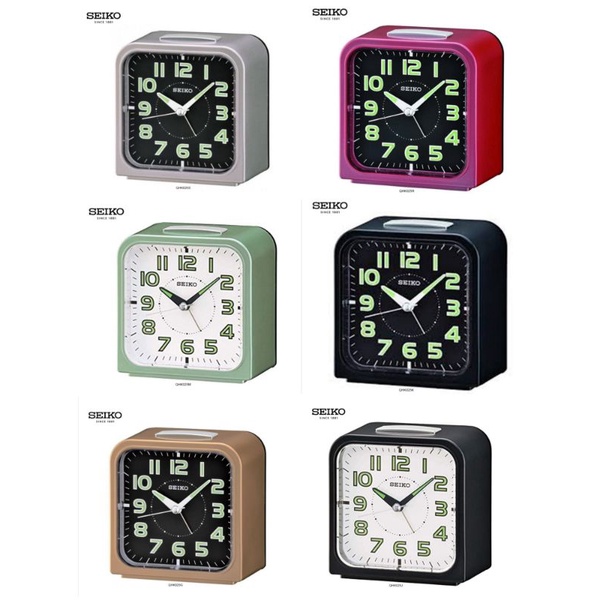 (100)ORIGINAL SEIKO Quiet Sweep Light Snooze Alarm Clock QHK025