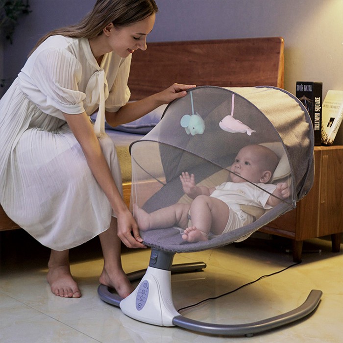 Zachia Grey Auto Swing Leaf Bouncer Y608 baby bouncers baby auto swing ...