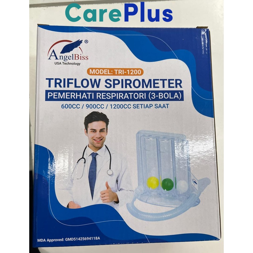 ANGELBISS TRIFLOW SPIROMETER RESPIRATORY EXCERCISER (3-BALL) | Shopee ...