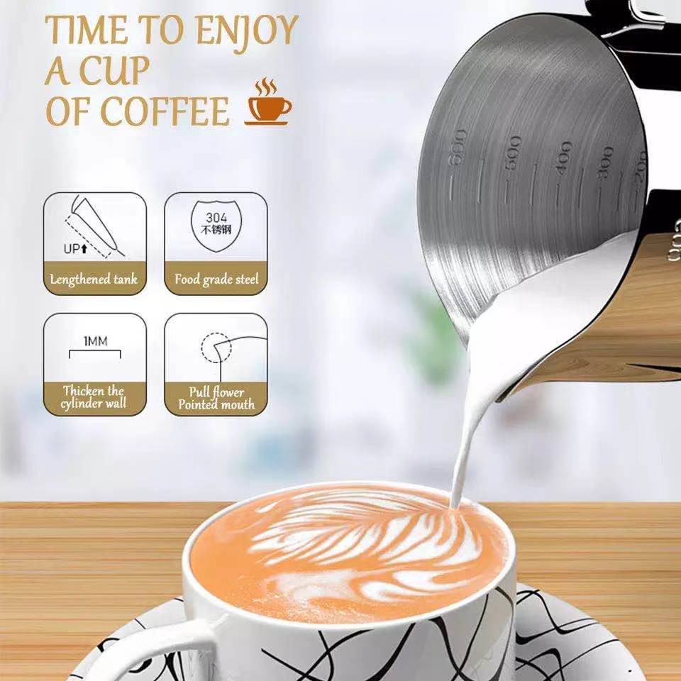 Stainless Steel Froth Pitcher Milk Frother Latte Art Creamer Cup Kitch