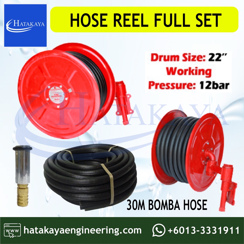 HTKY Fire Fighting Hose Reel Drum Hose Nozzle Set Hydrant Bomba Hose