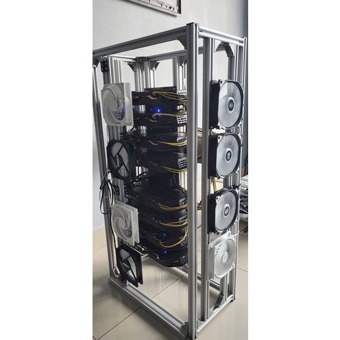 8 GPU Open Air Rig (BTC65/B75B250) +12 Fans & BTC65 MotherBoard local ...