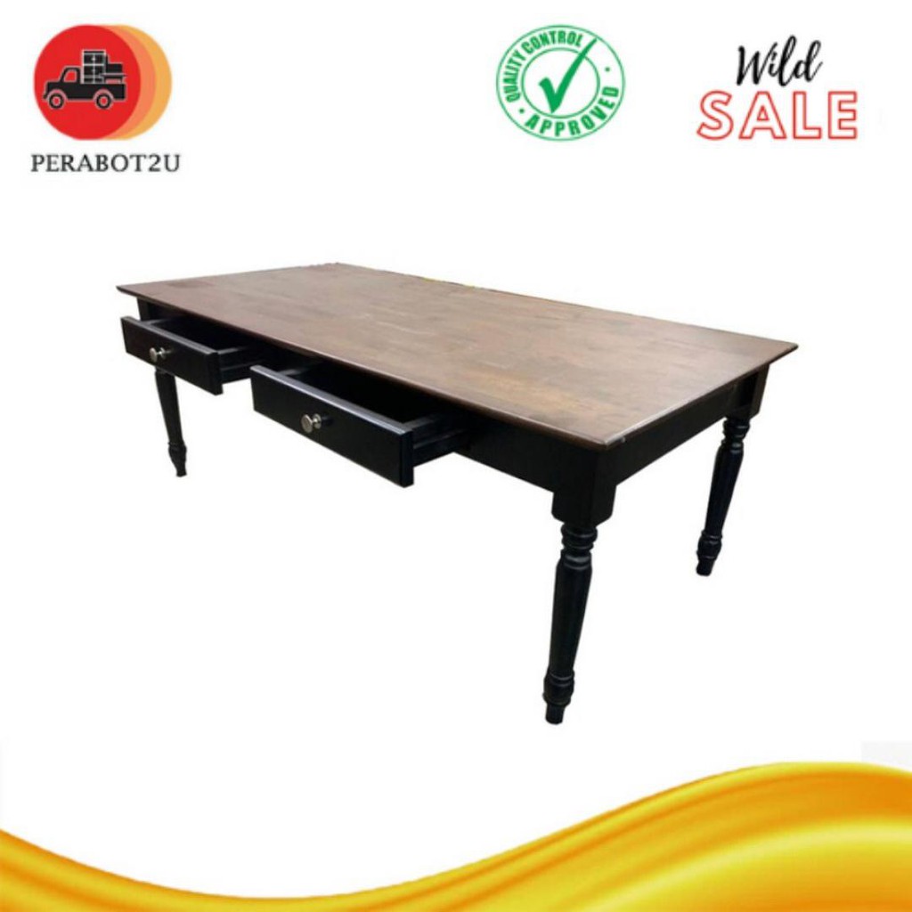 P2U JO Coffee Table/ Meja Kopi/ Meja Ruang Tamu/Meja Kayu/ Two Drawer ...