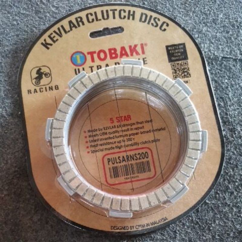 TOBAKI MODENAS PULSAR NS200 RACING KEVLAR CLUTCH PLATE (ULTRA DRIVE