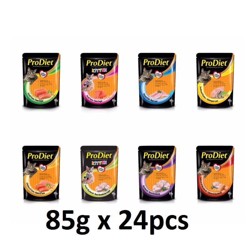 【Cat wet food】 ProDiet Wet Cat Food (85g x 24pcs) Tuna/Mackerel