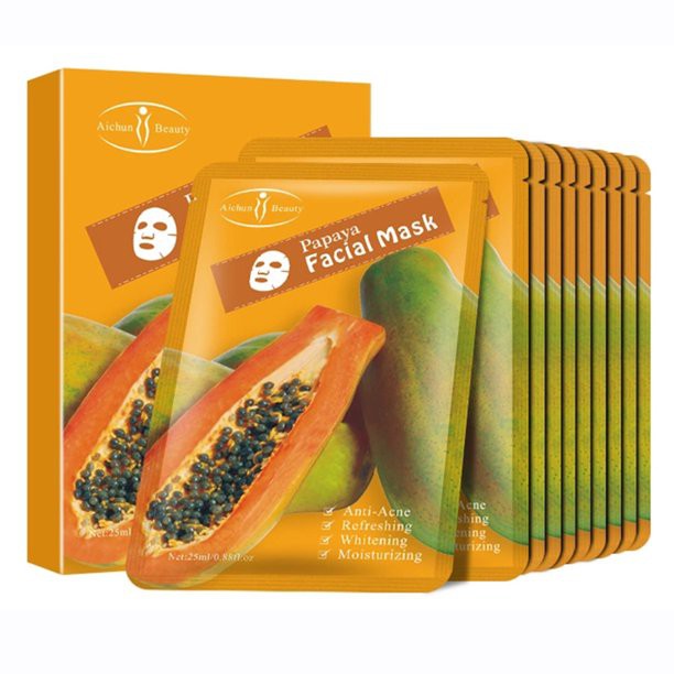 SET OF 10PCS) Original Aichun Beauty PAPAYA Facial Mask(READY STOCK