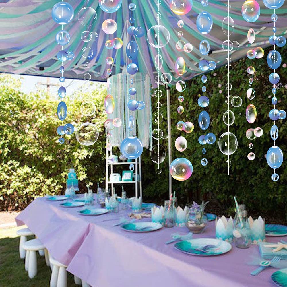 2m Blue Purple Clear Bubbles Circle Garlands Under The Sea Themed Party ...
