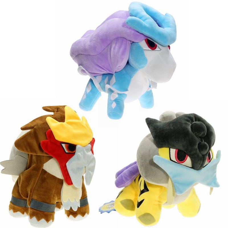 Pokemon Center Plush Toy Entei Suicune Raikou Collection Doll Animal ...