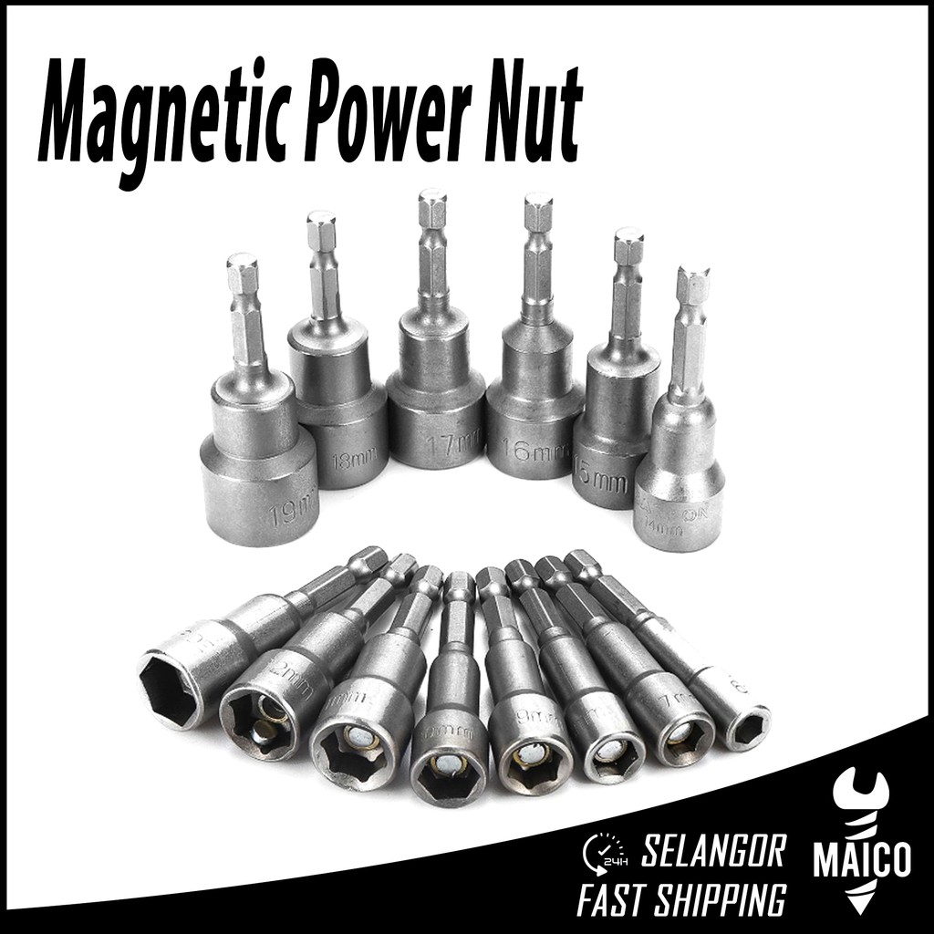 1Pcs 1/4" Hex Shank Power Nut Driver Drill Bit Metric Socket