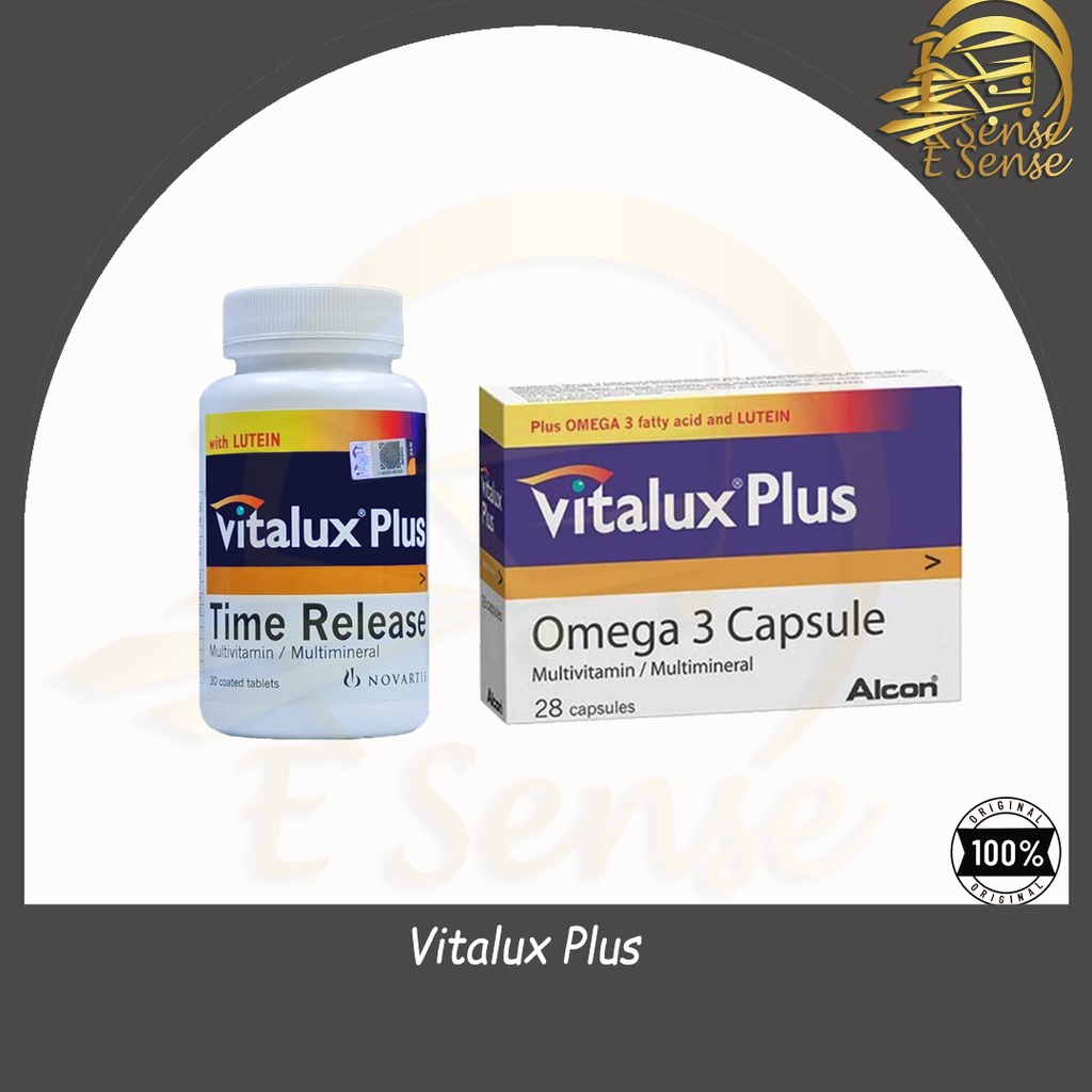 [E SENSE] Vitalux Plus Time Release 30s / Vitalux Plus Omega 3 Capsule ...