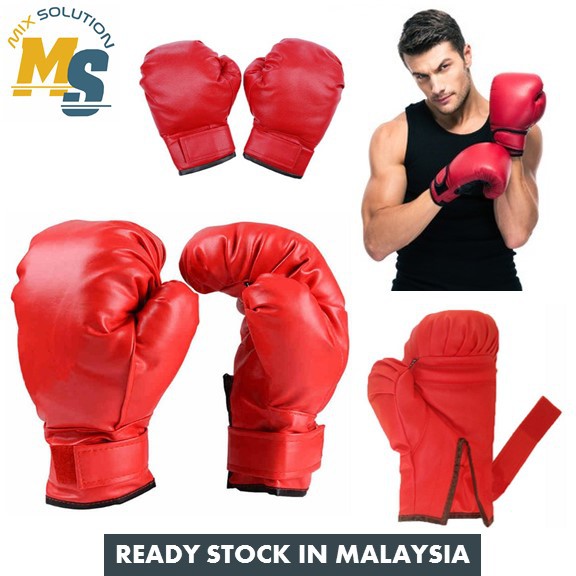 Punching Gloves Normal Set in Red Basic Martial Arts Equipment Kick
