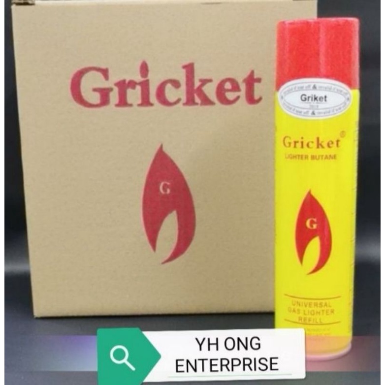 Gricket Lighter Gas Refill 180ml Lighter Butane 1box12pcs Shopee